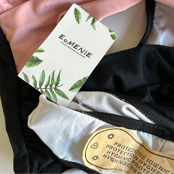 Eomenie One Piece women’s Tummy Control Cutout pink black M Swimsuit NWT - Picture 11 of 13